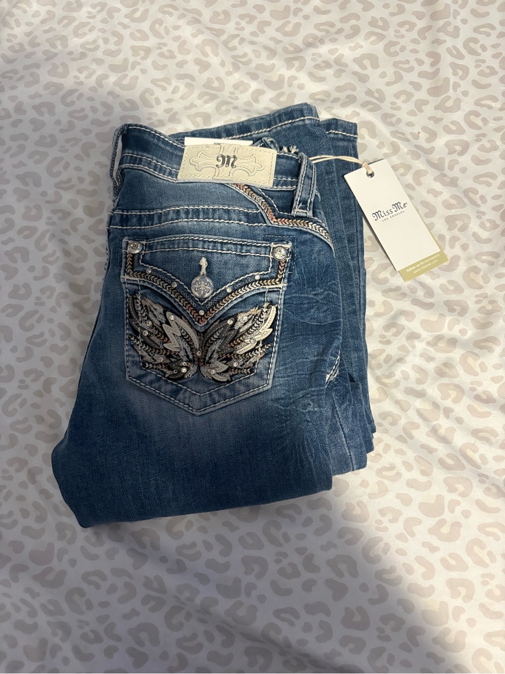 Miss Me Blue Embellished Boot Cut Jeans